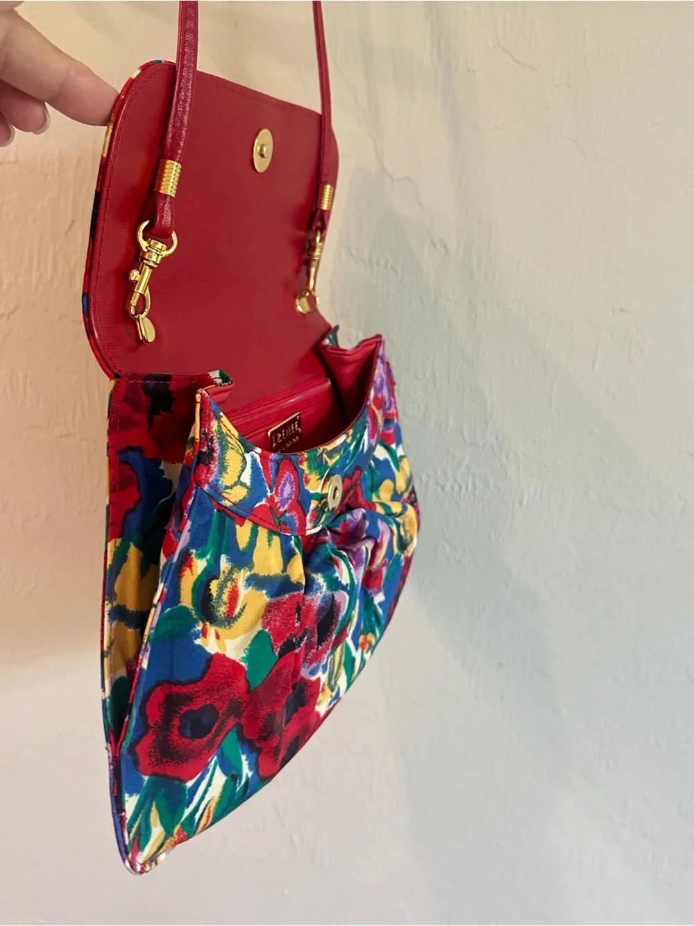J. Renee’ Red Floral Crossbody / Clutch Bag